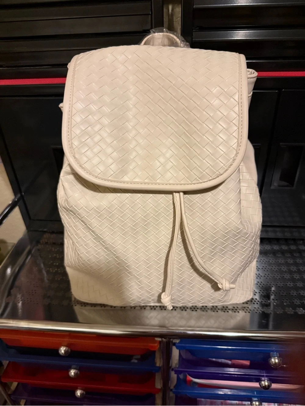 Wrangler Woven Drawstring Backpack - Cream